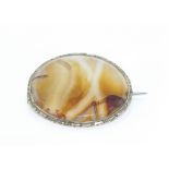 Victorian agate brooch