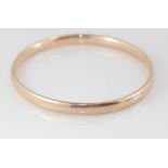 Vintage 9ct rose gold, silver lined bangle