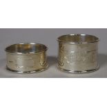 Two sterling silver napkin rings