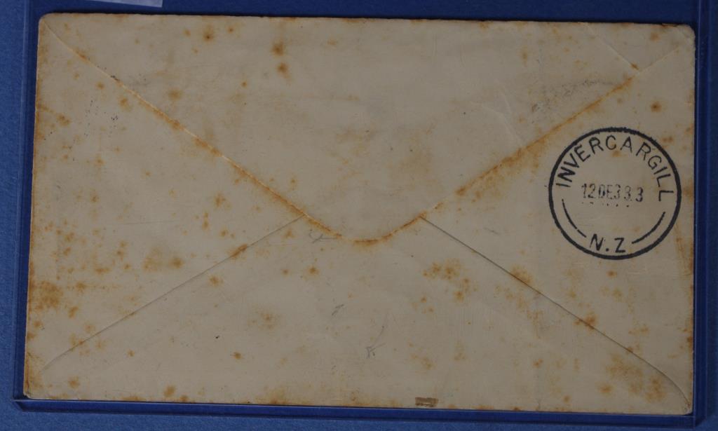 1933 Special Airmail Auckland-Invercargill cover - Image 2 of 2