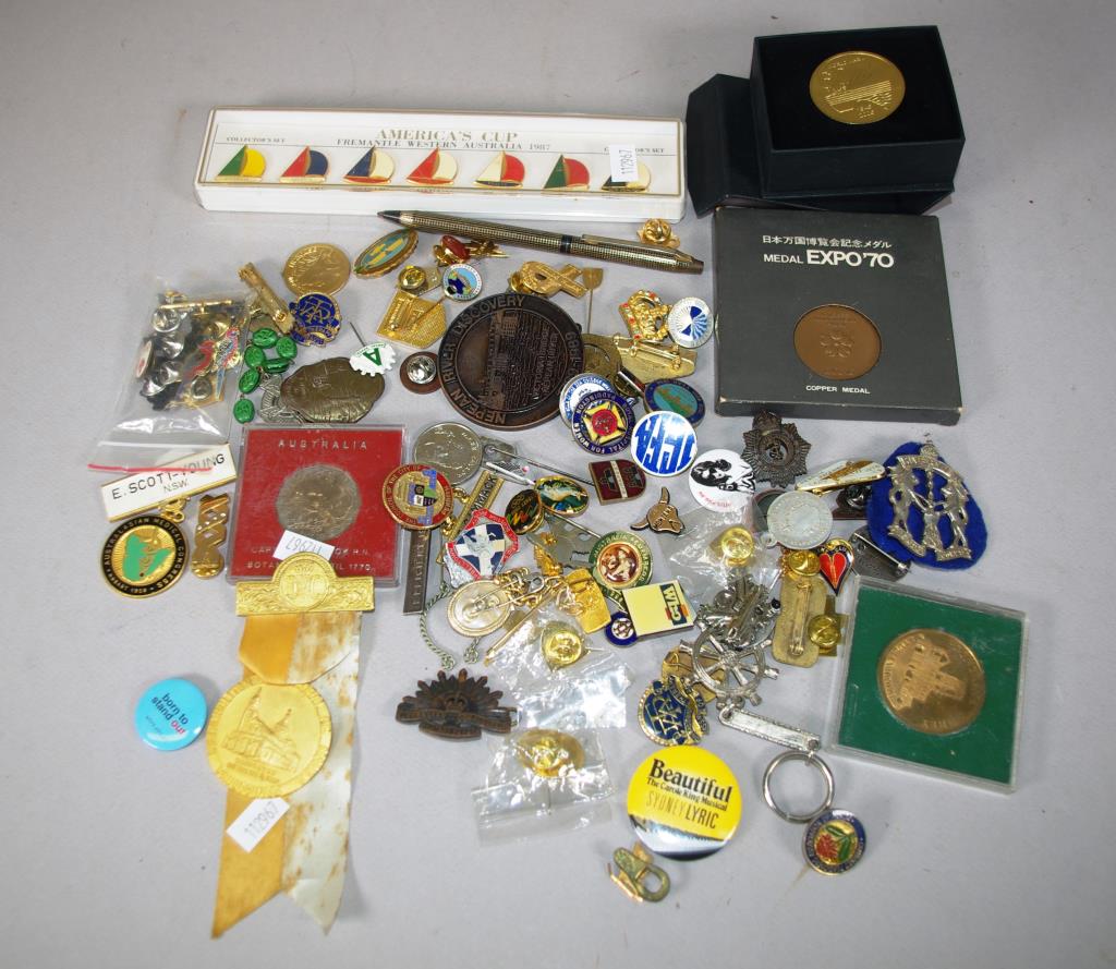Collection of vintage badges