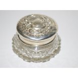 Edwardian sterling silver lidded toilet jar