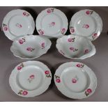 Antique Spode seven piece dessert set