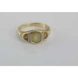 Vintage 9ct yellow gold, citrine and diamond ring