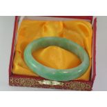 Boxed green jade bangle