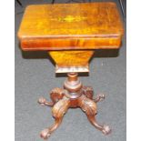 Victorian walnut sewing/work table