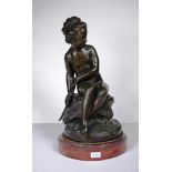 Good antique French bronze - Seated Nude