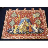 "Adorabella" lady & unicorn tapestry wall hanging