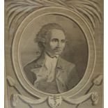 Vintage framed engraving Captain James Cook