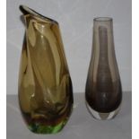 Two various art glass vases