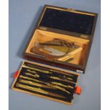 Antique coromandel drafting set box