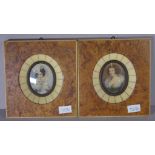 Pair Italian framed miniatures