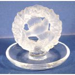 Lalique dove within a wreath ring stand