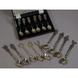 Boxed set six German silver coffee spoons