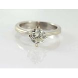 18ct white gold and diamond solitaire