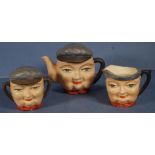 Vintage three piece German bisque teaset