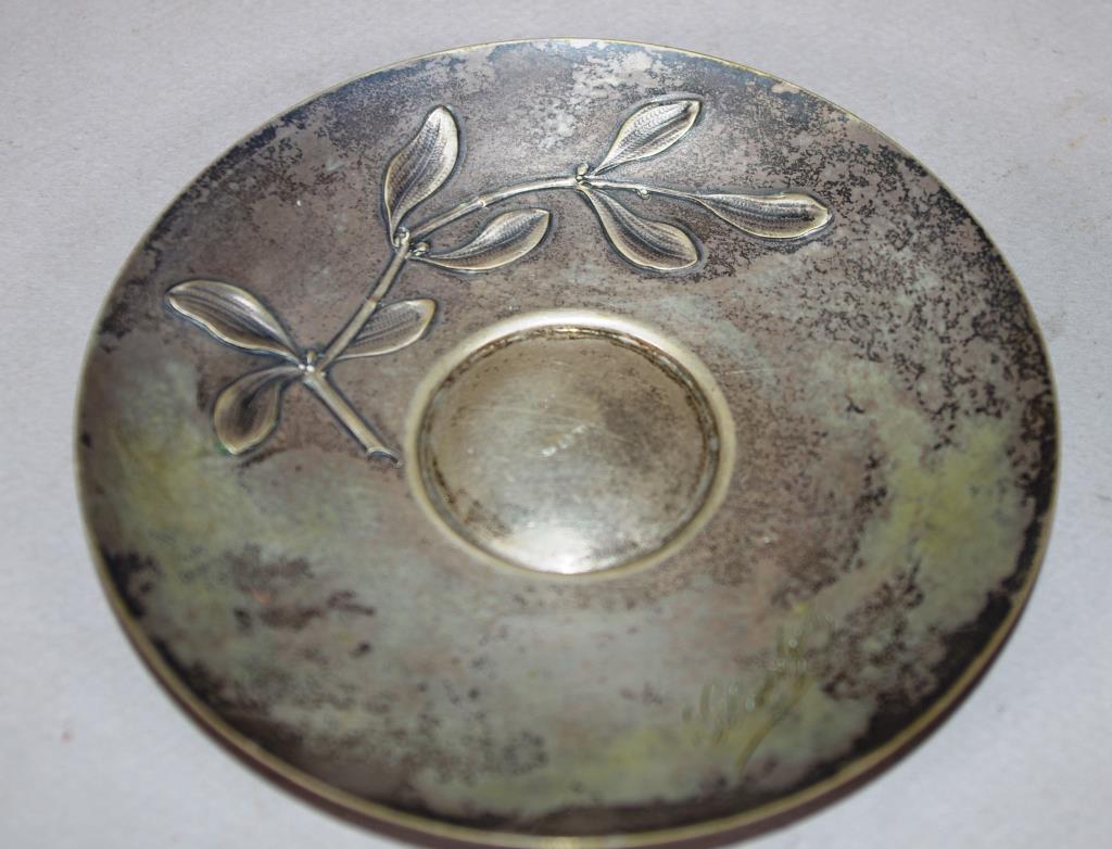 Art Nouveau German silver cup & saucer - Image 2 of 4