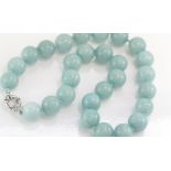 Aquamarine bead necklace