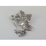 Silver (925) Art Nouveau style brooch