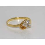 18ct yellow gold and 4 diamond ring