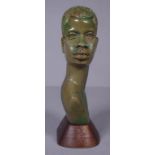 African carved stone bust