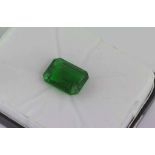 Unset emerald cut moldavite (approx 24ct)