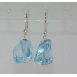 Blue topaz and 9ct gold earrings