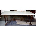 French marble & forged iron table