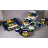 Ten Italian Corso De' Fiori ceramic items