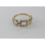 9ct gold and diamond dress ring