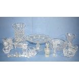 Quantity of assorted cut crystal items