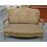 Louis XV style gilt wood settee