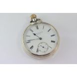 Antique sterling silver half hunter pocket watch