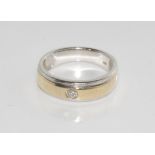 9ct yellow & white gold and diamond band