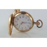 Ladies 14ct gold full hunter pocket watch