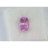 Unset oval shaped dark pink kunzite (approx 17cts)