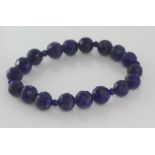 Facetted lapis lazuli stretch bracelet