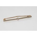 9ct two tone gold and diamond bar brooch