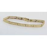 14ct yellow gold Greek key pattern bracelet