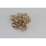 Vintage silver gilt brooch