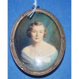 Framed portrait miniature of a lady