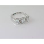 Silver and rock crystal ring