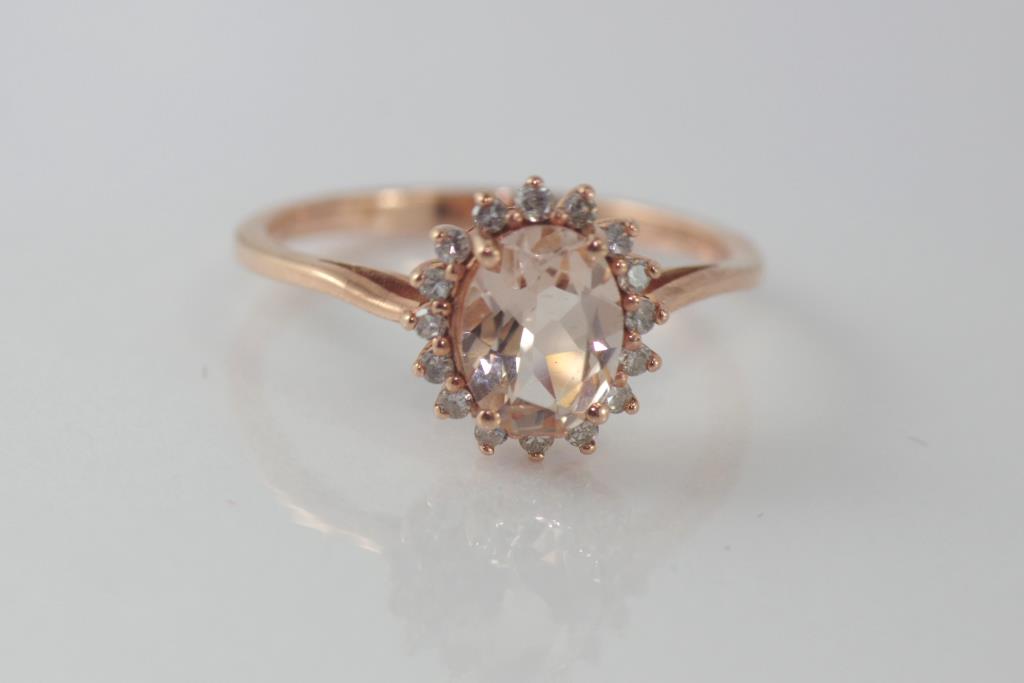 10ct rose gold and morganite ring