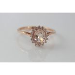 10ct rose gold and morganite ring