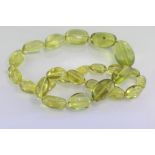Graduated Baltic amber green-yellow necklace