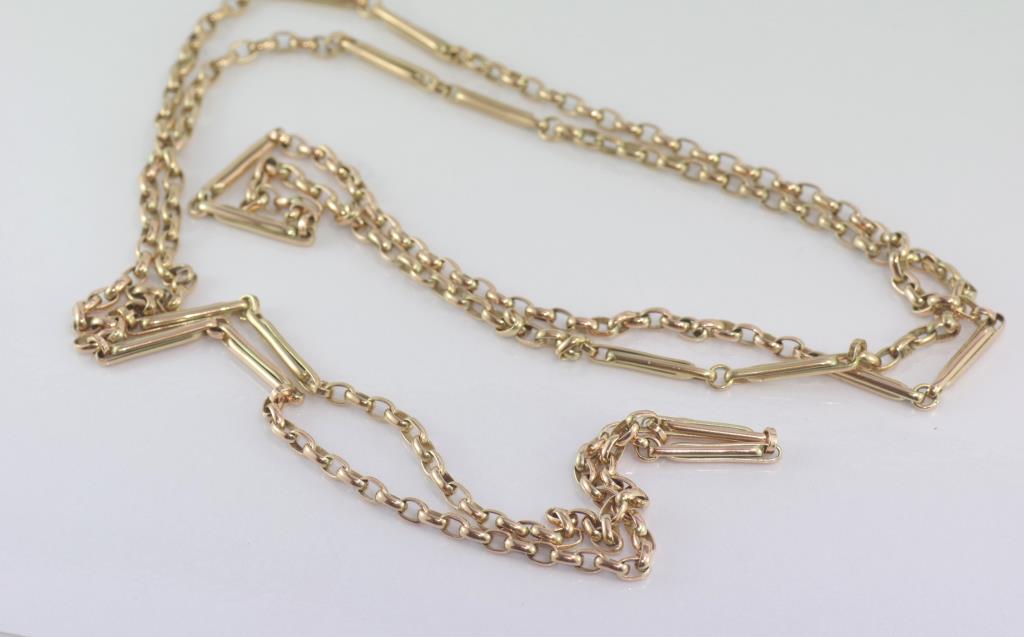 9ct yellow gold muff chain