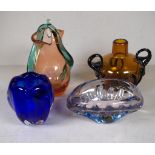 Three vintage art glass vases