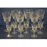 Set six Waterford crystal wine glasses