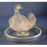 Lalique swan form ring dish