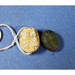 Two various ancient Egyptian carved scarabs